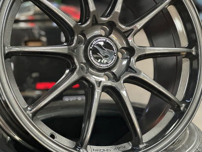 New 18x8.5 ET35 Hotwheels HW03 Flow Formed Rim Racing Graphite 5x114.3