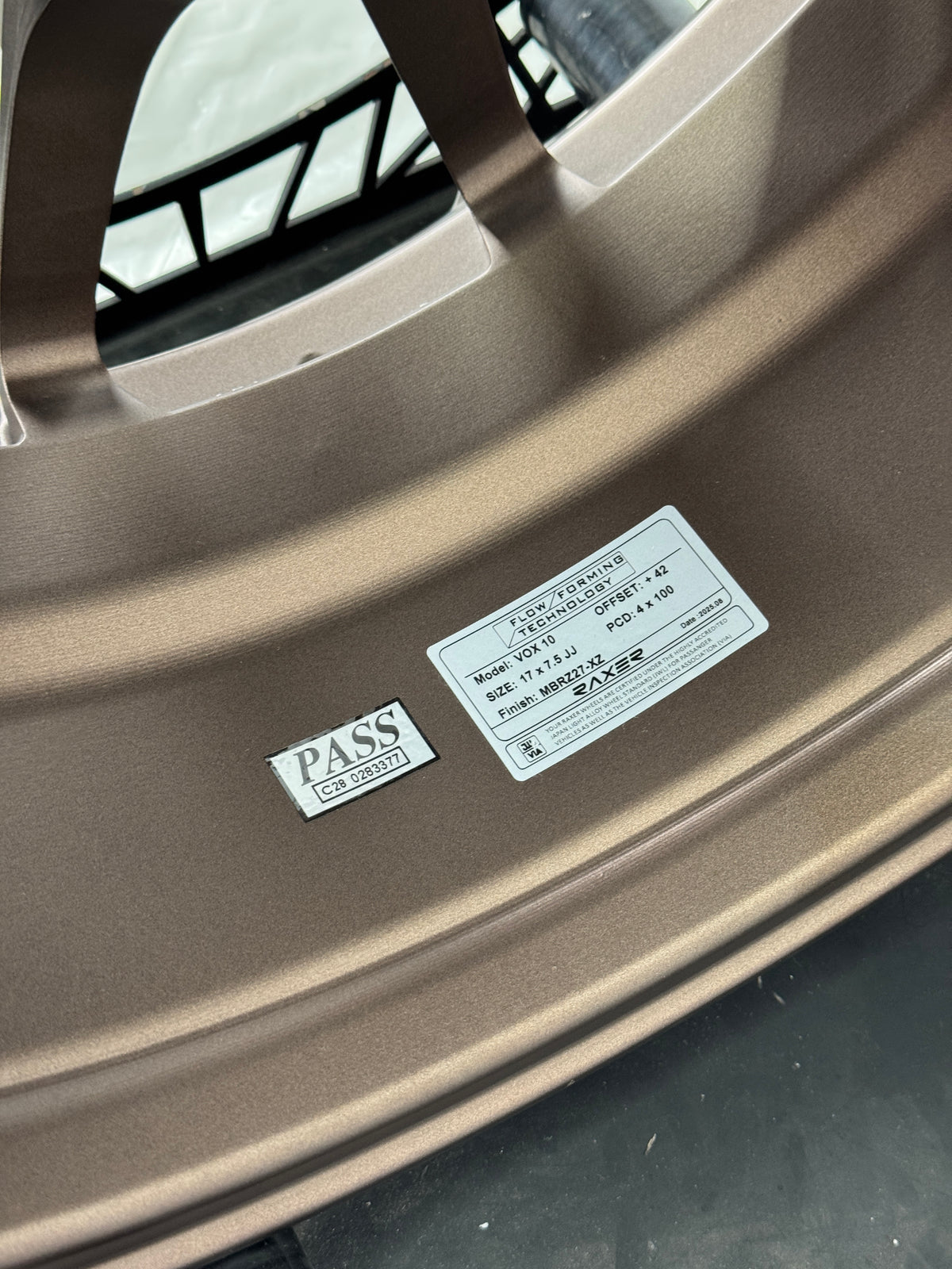 New 17X7.5 ET42 Raxer VOX10 Rim (4 wheel) Matt Bronze 4X100