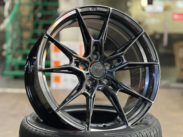 New 18x8.5 ET35 Vogue Wheel F22 Rim (4 wheel) Hyper Black 5x112