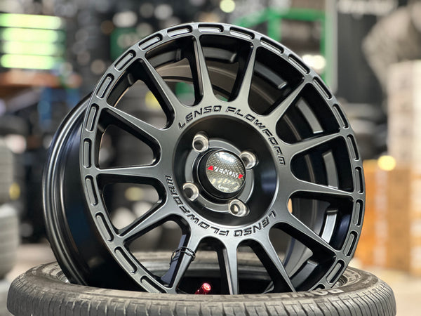 New 15X6.5 ET38 Lenso Venom VN7 (4 wheel) Matt Black 4X100