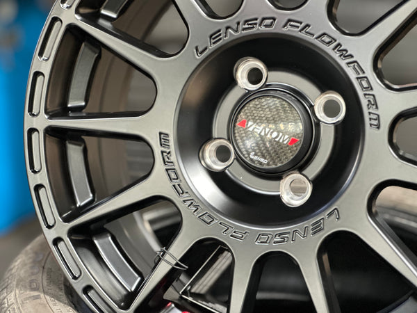 New 15X6.5 ET38 Lenso Venom VN7 (4 wheel) Matt Black 4X100