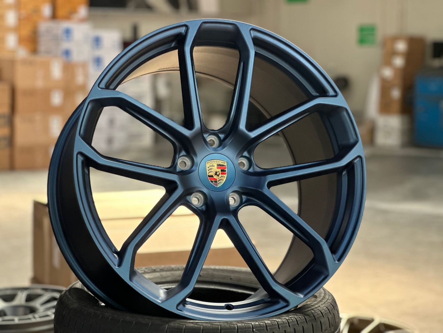 New 22x10 ET48 22x11.5 ET61 Overdrive Forged Porsche Cayenne GTS Matte BLUE 5x130 (4 wheels)