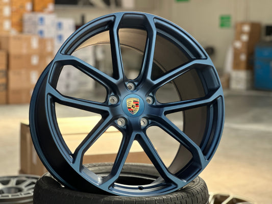 New 22x10 ET48 22x11.5 ET61 Overdrive Forged Porsche Cayenne GTS Matte BLUE 5x130 (4 wheels)