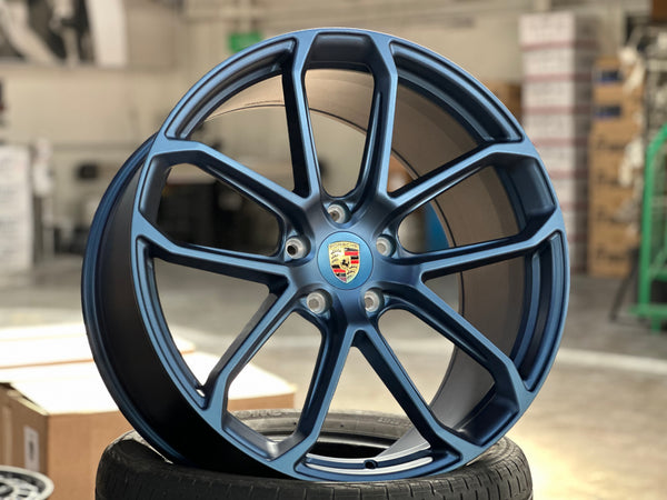 New 22x10 ET48 22x11.5 ET61 Overdrive Forged Porsche Cayenne GTS Matte BLUE 5x130 (4 wheels)