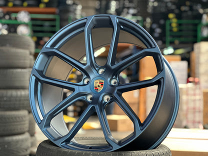 New 22x10 ET48 22x11.5 ET61 Overdrive Forged Porsche Cayenne GTS Matte BLUE 5x130 (4 wheels)