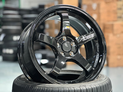 New 17X8 ET35 AOW GT Rim (4 wheel) Gloss Black 4X100