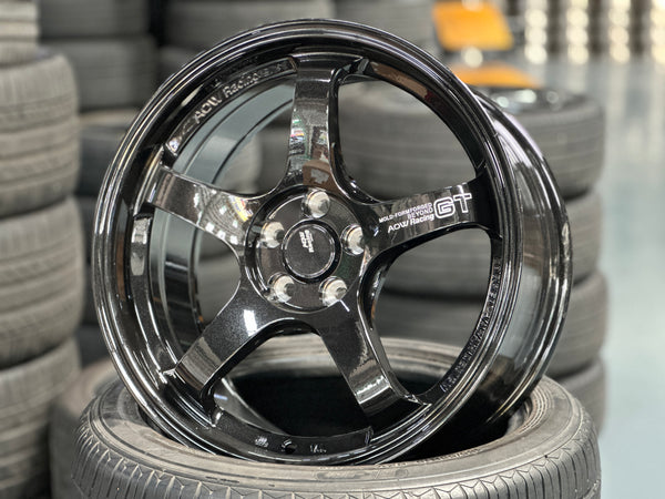 New 17X8 ET35 AOW GT Rim (4 wheel) Gloss Black 4X100