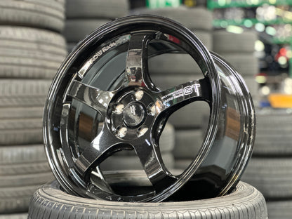 New 17X8 ET35 AOW GT Rim (4 wheel) Gloss Black 4X100