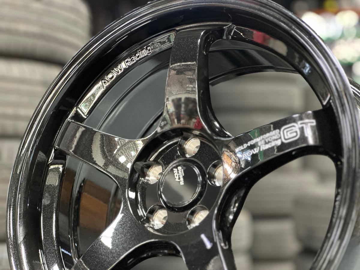 New 17X8 ET35 AOW GT Rim (4 wheel) Gloss Black 4X100