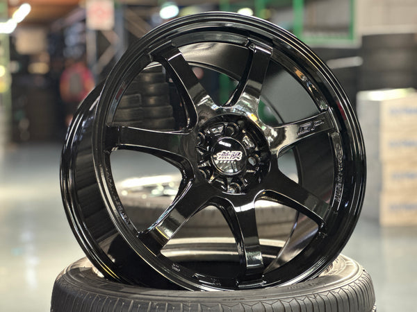New 18X8.5 ET42 Mugen Design GP Rim (4 wheel) Gloss Black 5X114.3