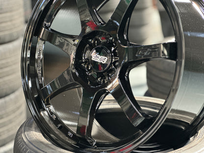 New 18X8.5 ET42 Mugen Design GP Rim (4 wheel) Gloss Black 5X114.3