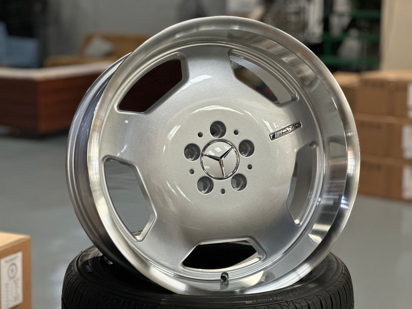[Bundle] New 19x8.5 ET35 Tyrim Mercedes Monoblock (2 wheels) Silver 5X112