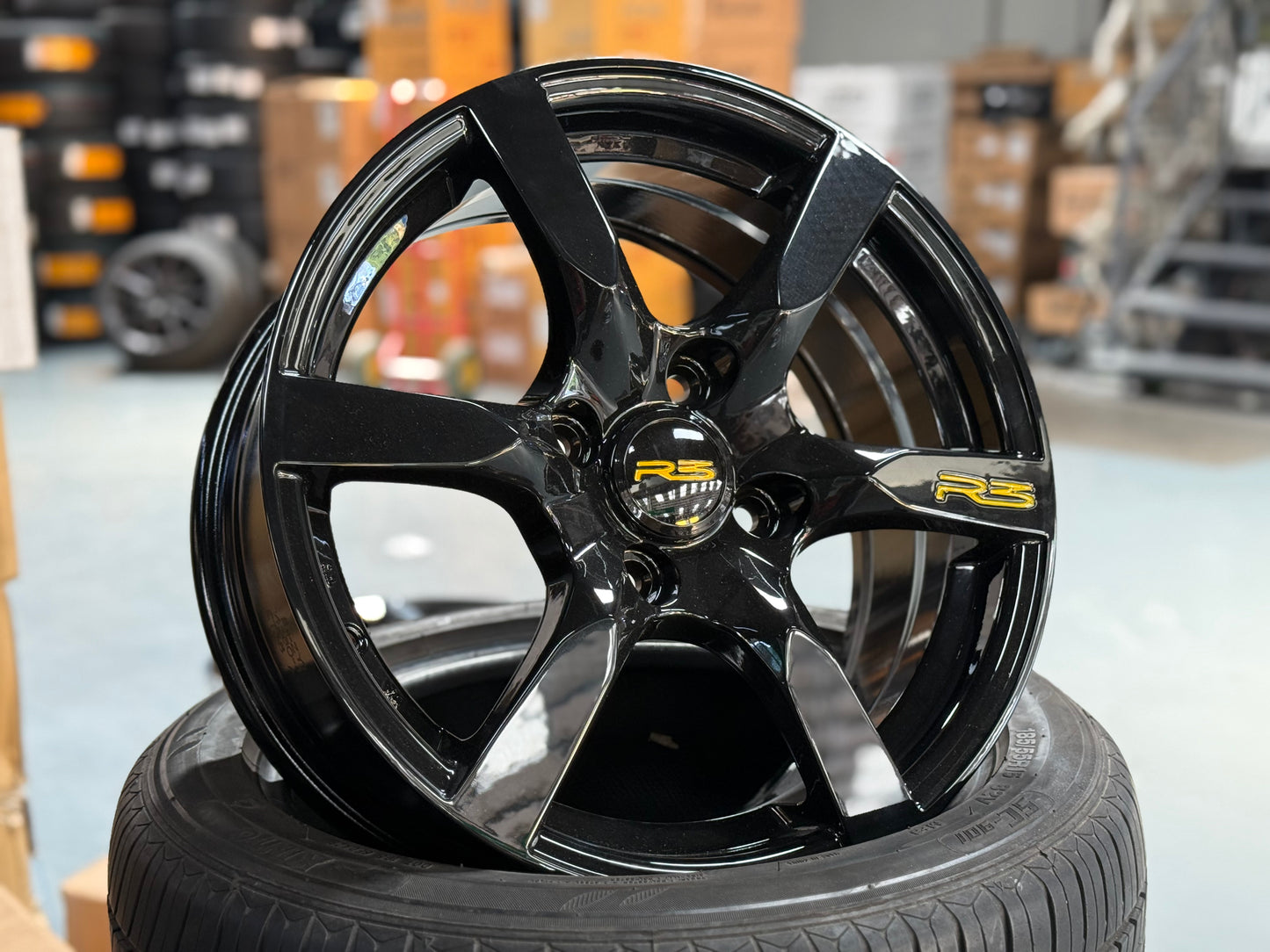 New 16x7 ET38 Proton R3 Rim (4 wheel) Black 4x114.3