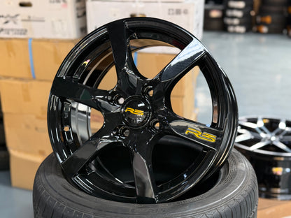 New 16x7 ET38 Proton R3 Rim (4 wheel) Black 4x114.3