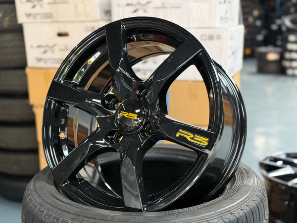 New 16x7 ET38 Proton R3 Rim (4 wheel) Black 4x114.3