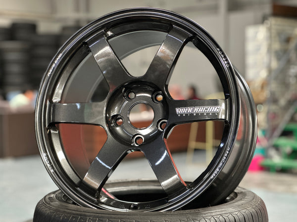 NEW 18x9.5 ET45 Rays TE37 Saga S Plus (4 wheel) 5X120 Dark Gunmetal