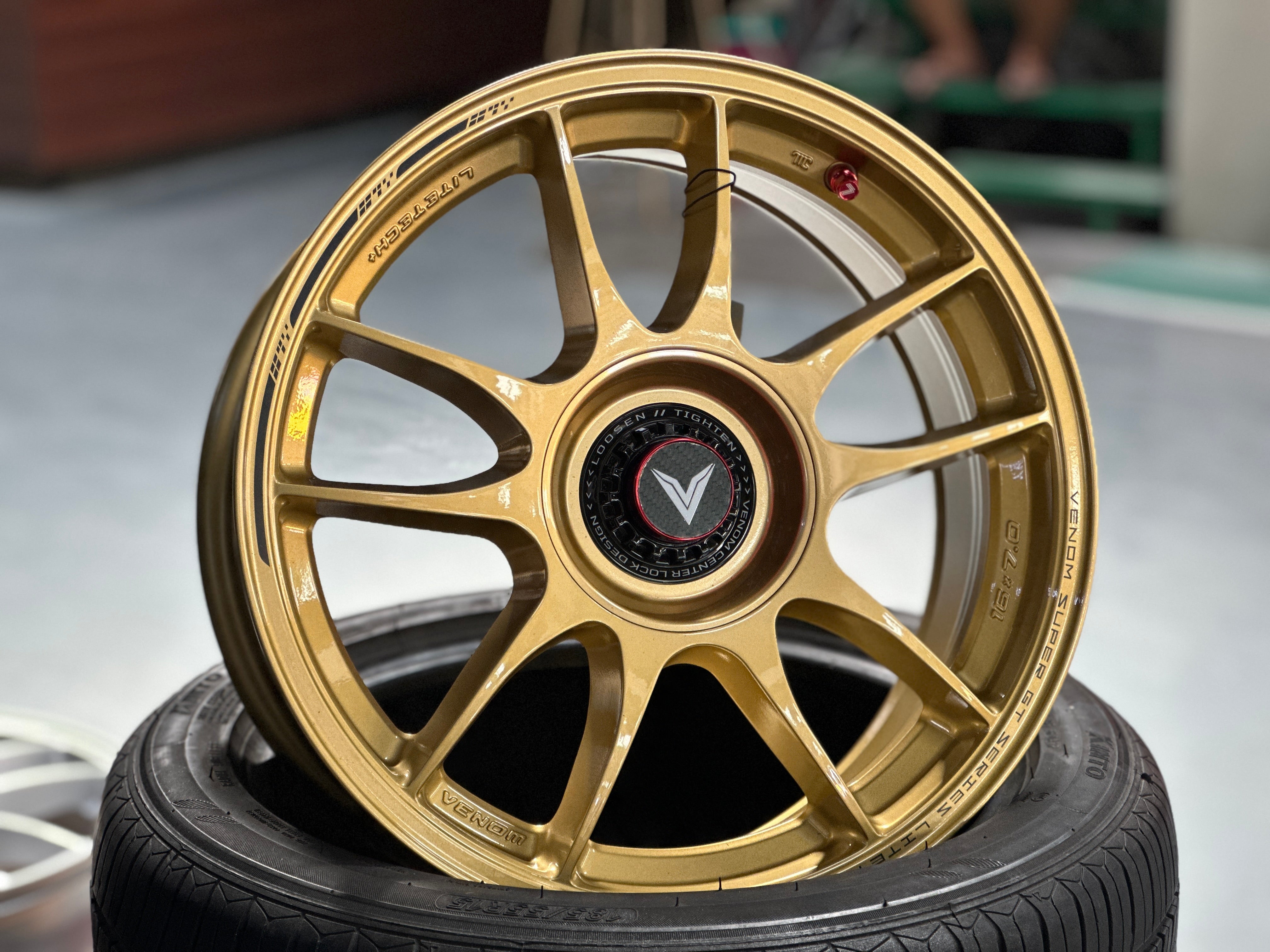 New 16x7 ET35 Lenso VNK Rim (4 wheel) Gold 4x114.3 – King of Rims