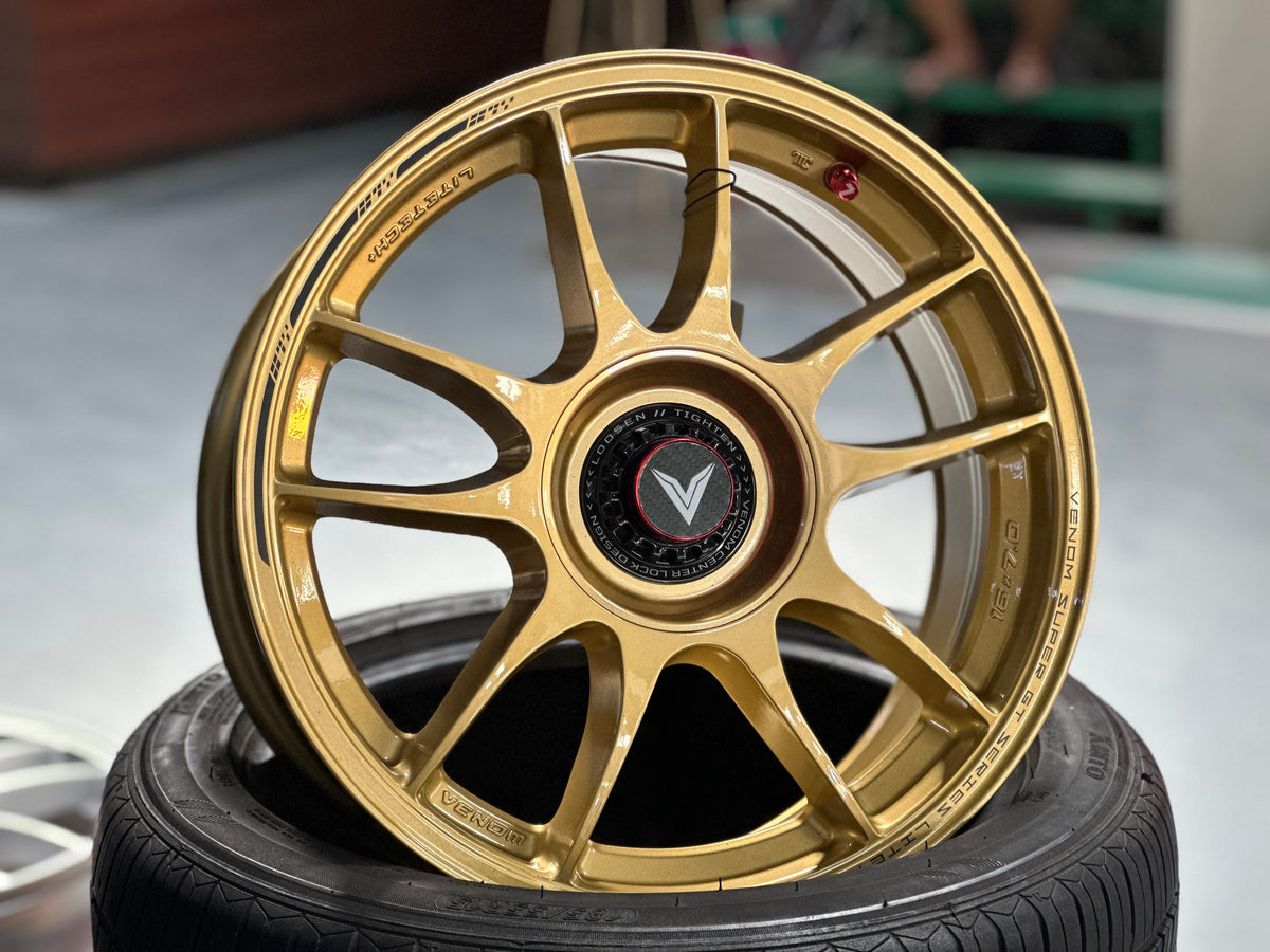 New 16x7 ET35 Lenso VNK Rim (4 wheel) Gold 4x114.3