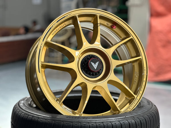 New 16x7 ET35 Lenso VNK Rim (4 wheel) Gold 4x114.3