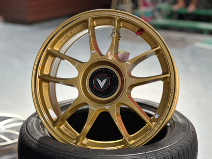 New 16x7 ET35 Lenso VNK Rim (4 wheel) Gold 4x100