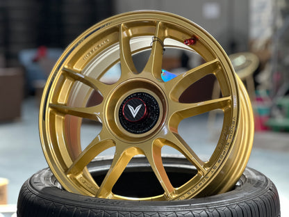 New 16x7 ET35 Lenso VNK Rim (4 wheel) Gold 4x100