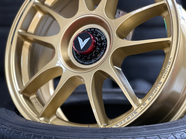 New 16x7 ET35 Lenso VNK Rim (4 wheel) Gold 4x114.3