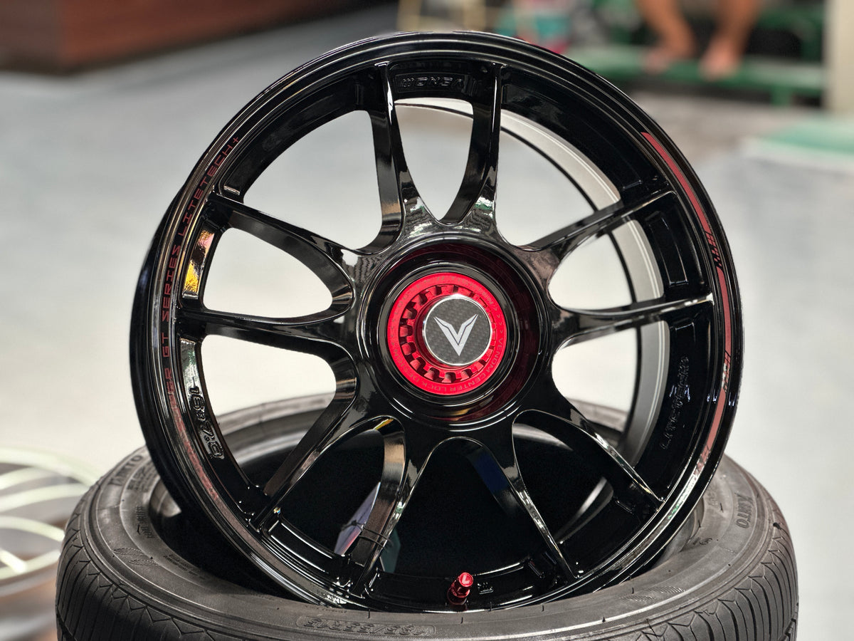 New 16x7 ET35 Lenso VNK Rim (4 wheel) Gloss Black 5x114.3