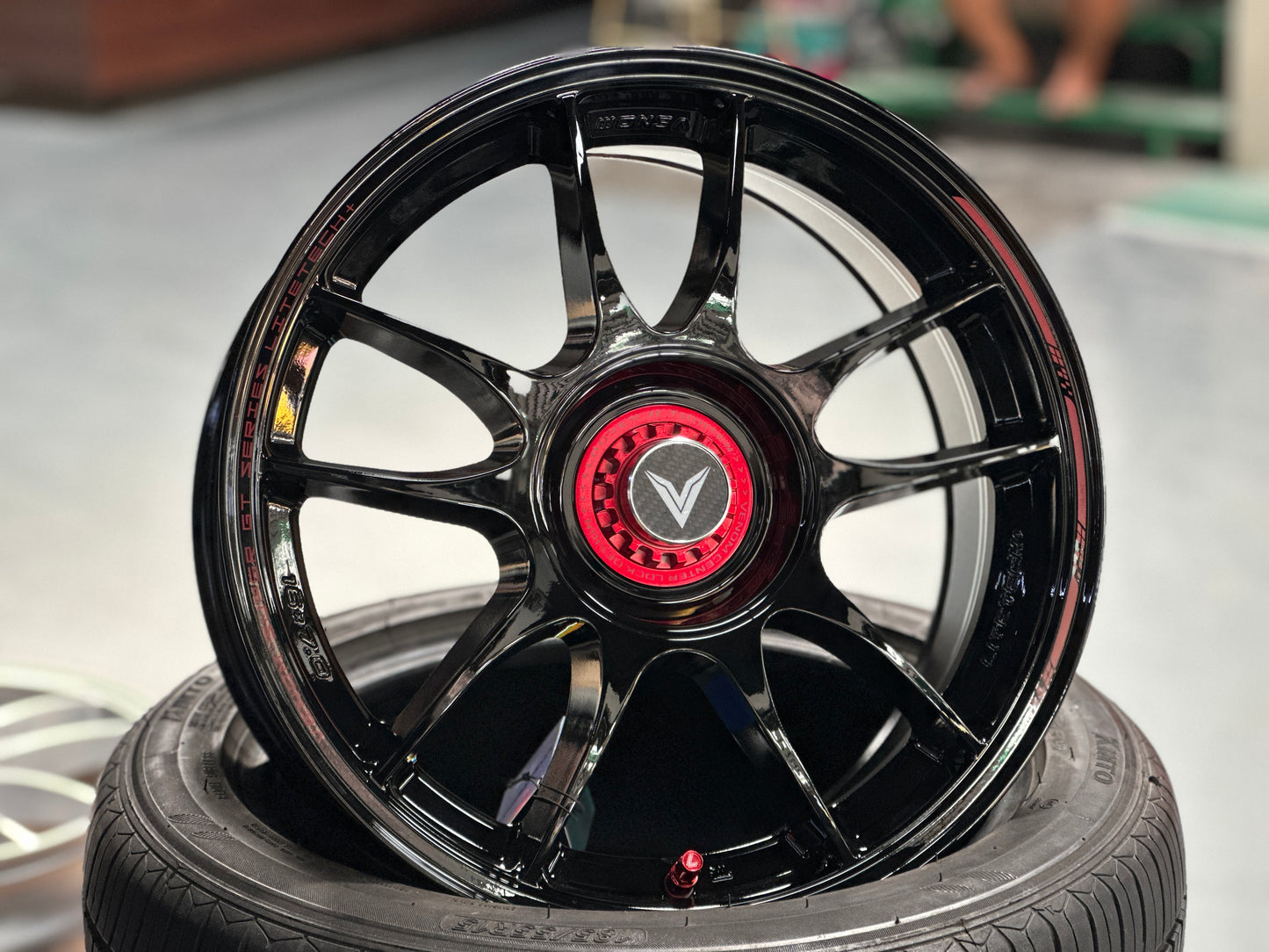 New 16x7 ET35 Lenso VNK Rim (4 wheel) Gloss Black 5x100