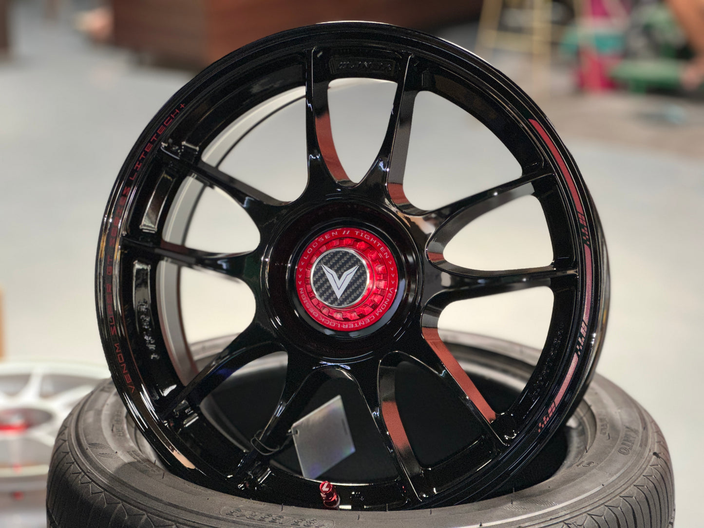 New 16x7 ET35 Lenso VNK Rim (4 wheel) Gloss Black 5x100