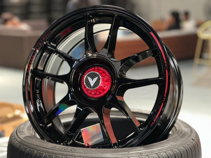 New 16x7 ET35 Lenso VNK Rim (4 wheel) Gloss Black 5x100