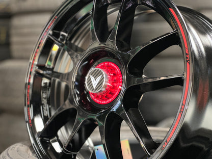 New 16x7 ET35 Lenso VNK Rim (4 wheel) Gloss Black 5x100