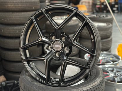 NEW 18X8 ET45 Sparco FF3 (4 wheel) 5X112 Matt Black