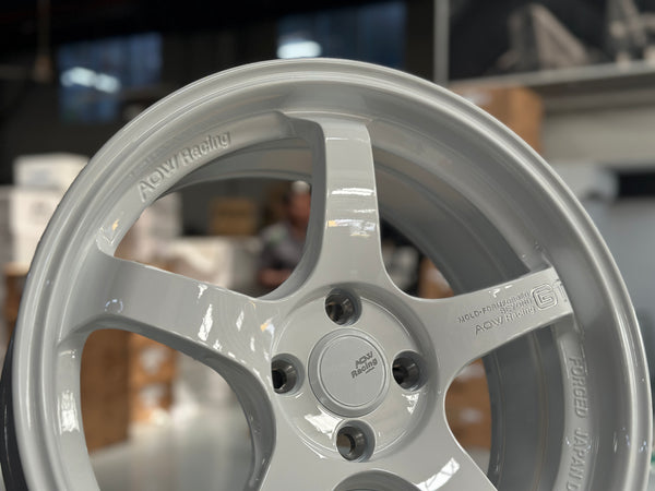 NEW 17X7.5 ET40 AOW GT Flow Formed Rim Racing White 4X100