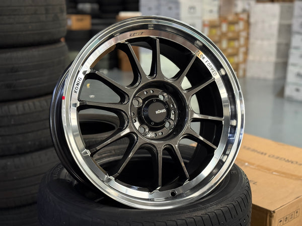 New 17X8 ET45 Konig Hypergram Rim (4 wheel) Matt Gun Metal 4X100