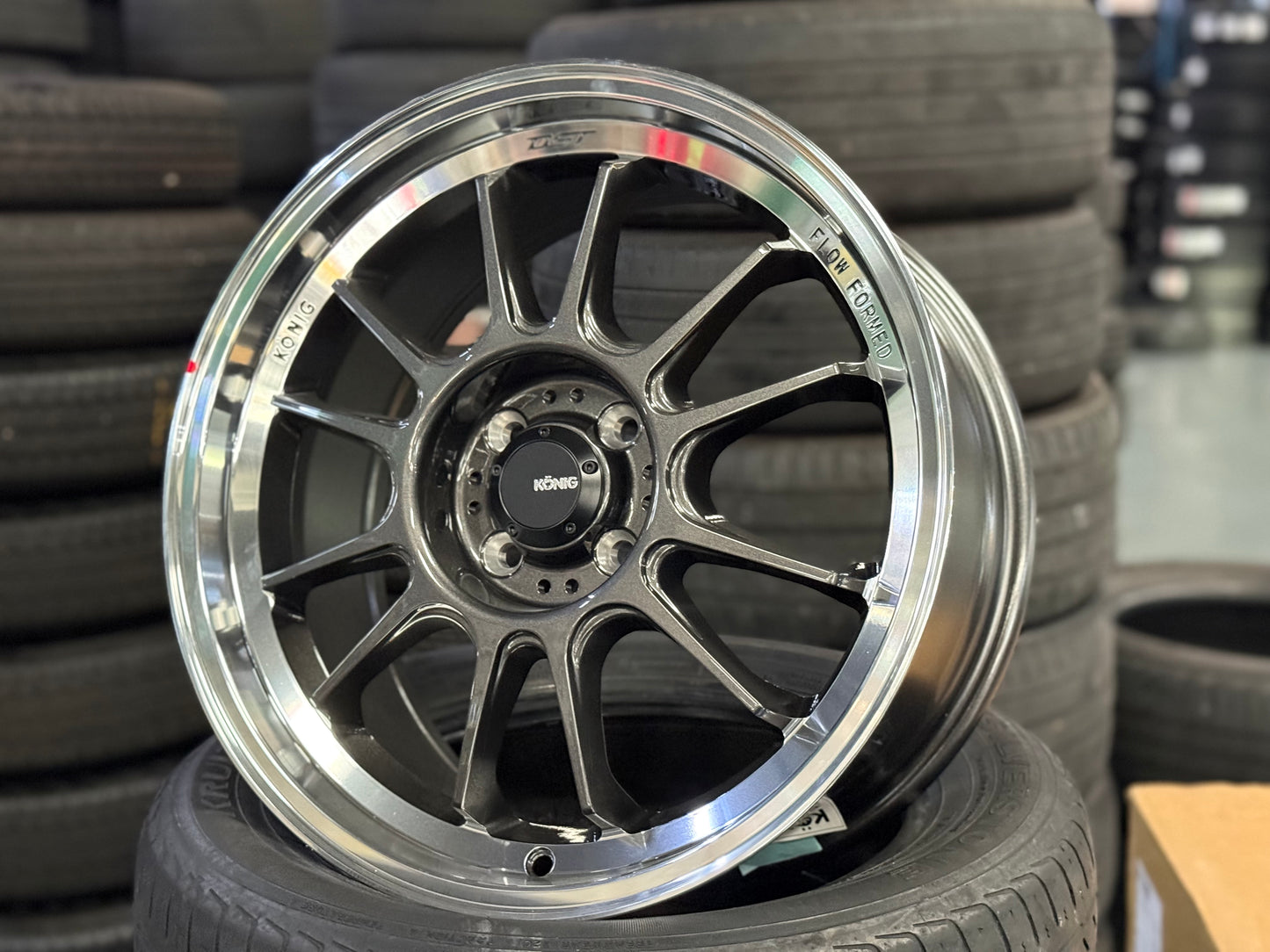 New 17X8 ET45 Konig Hypergram Rim (4 wheel) Matt Gun Metal 4X100