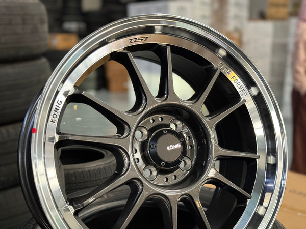 New 17X8 ET45 Konig Hypergram Rim (4 wheel) Matt Gun Metal 4X100