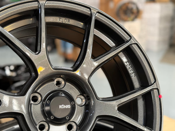 NEW 18X8.5 ET40 Konig Ampliform Rim (4 Wheel) Dark Metallic Graphite 5X114.3