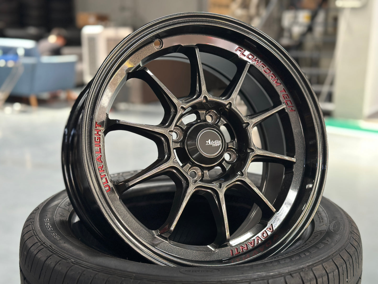 New 15X7 ET35 Advanti Tallo Rim (4 wheel) Gloss Gunmetal 4X100