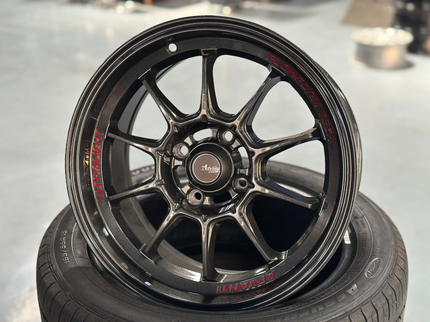 New 15X7 ET35 Advanti Tallo Rim (4 wheel) Gloss Gunmetal 4X100