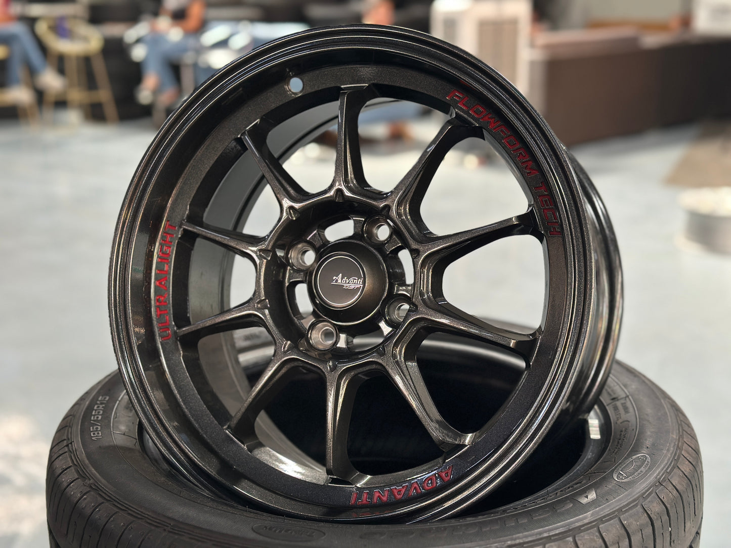 New 15X7 ET35 Advanti Tallo Rim (4 wheel) Gloss Gunmetal 4X100