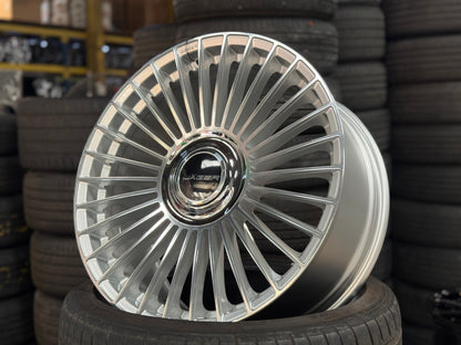 New 20x9 ET35 Lenso Crown (4 wheel) 5x114.3 Silver