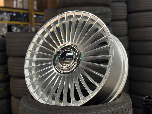New 20x9 ET35 Lenso Crown (4 wheel) 5x114.3 Silver