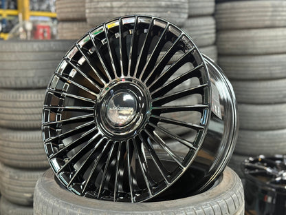 New 20x9 ET35 Lenso Crown (4 wheel) 5x114.3 Black