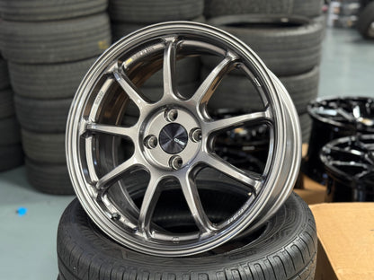 New 17X7 ET38 Enkei PF09 Rim (4 wheel) DARK SILVER 4X100