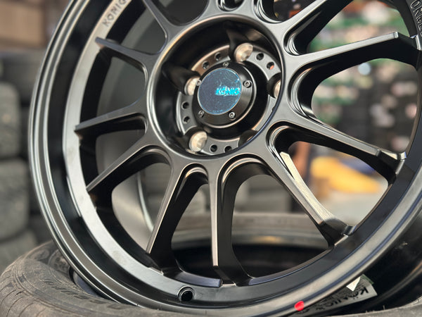 New 17x8 ET35 Konig Hypergram (4 wheel) 5x114.3 Black