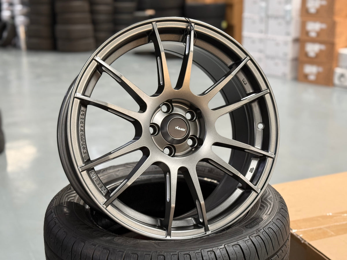 NEW 17X7.5 ET42 Advanti Mercury VI Rim (4 Wheels) Flat Gunmetal 5X100