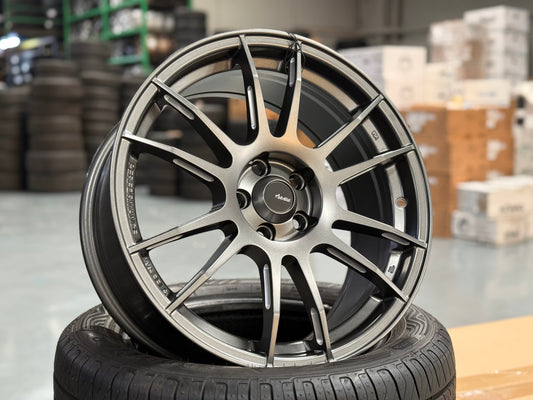 NEW 17X7.5 ET42 Advanti Mercury VI Rim (4 Wheels) Flat Gunmetal 5X100