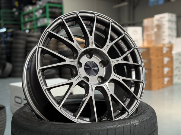 New 17x8 ET35 Enkei Racing PFM1 Japan (4 wheel) 5x114.3 Dark Silver