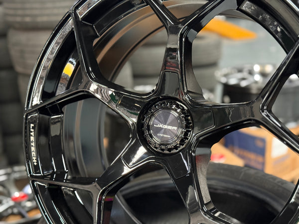 New 18X8.5 ET35 Lenso Vamos 5 Rim (4 wheel) GLOSS Black 5X114.3