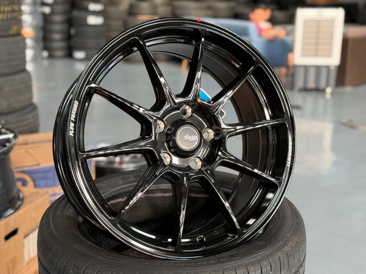 New 17x7.5 ET42 Advanti Aria (4 wheel) 5x114.3 Gloss Black